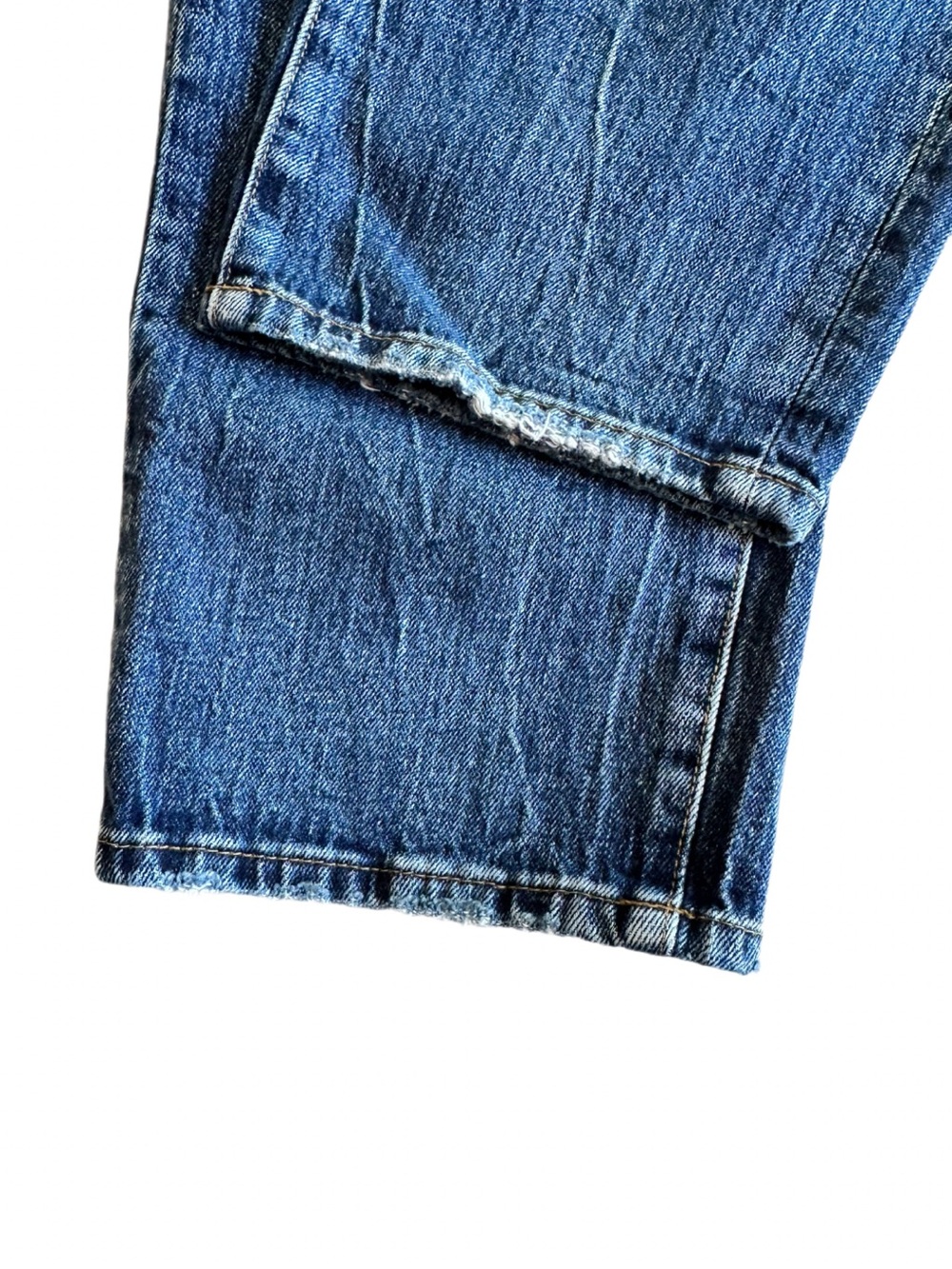 Good American Good Vintage Ripped Straight Ankle Jeans Blue Size 8/29 - Picture 7 of 9